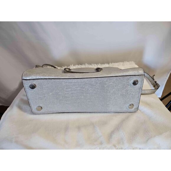 Michael Kors Silver Textured Leather Tote Adjustable Strap Handbag READ - Picture 14 of 16